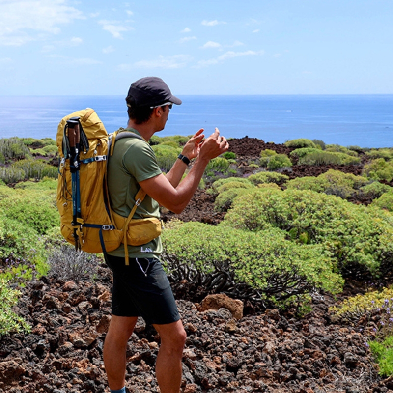 Roberto Carlos, private guide Tenerife from Tenique Outdoor, explaining the cardonal tabaibal landscape in Tenerife